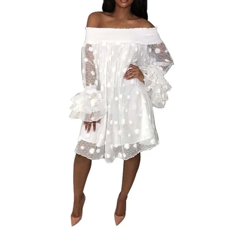 Сексуальное платье с открытыми плечами для женщин большого размера в