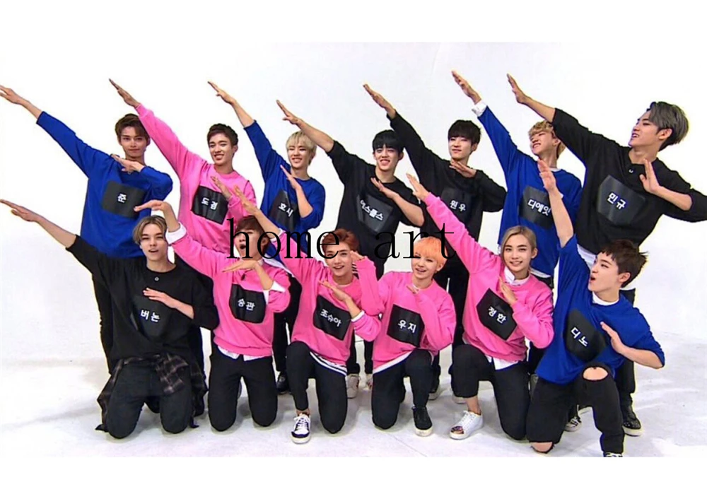 Корейская группа seventeen плакат ясное изображение наклейки на стену украшение дома хорошее качество печать белая бумага с покрытием домашний арт бренд - Цвет: Оранжевый
