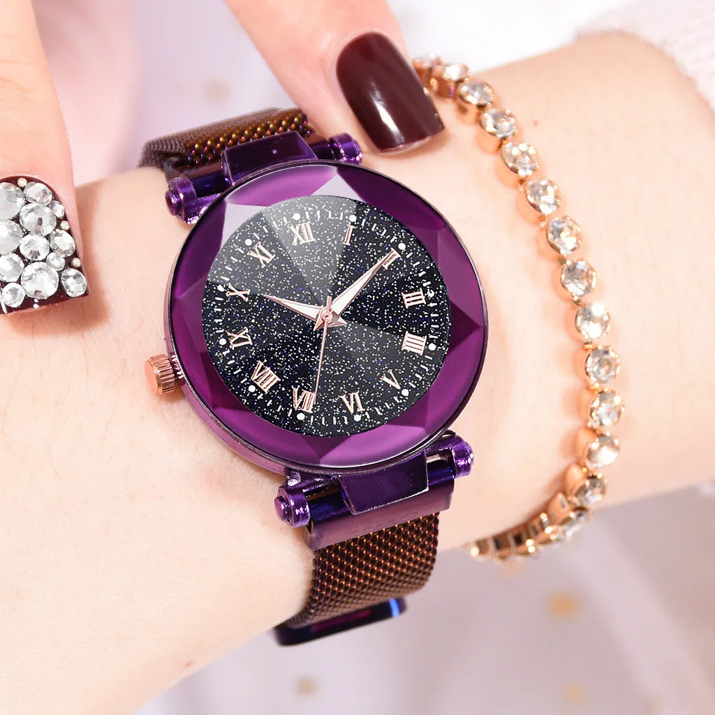 Relogio feminino, модные женские часы, Роскошные, reloj mujer, выпуклые, стеклянные, кварцевые, с сетчатым ремешком, с магнитной пряжкой, женские часы