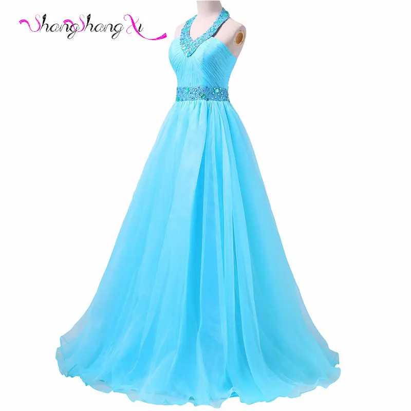 ZX005 2016 Элегантный сладкий A-Line Холтер пром Платья Романтический бисероплетение