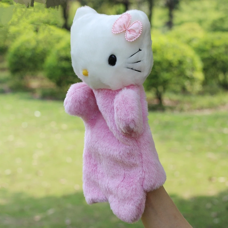 Мультяшный Кот плюшевая ручная кукла Hello Kity розовая Милая кошка игрушки для детей подарок на день рождения