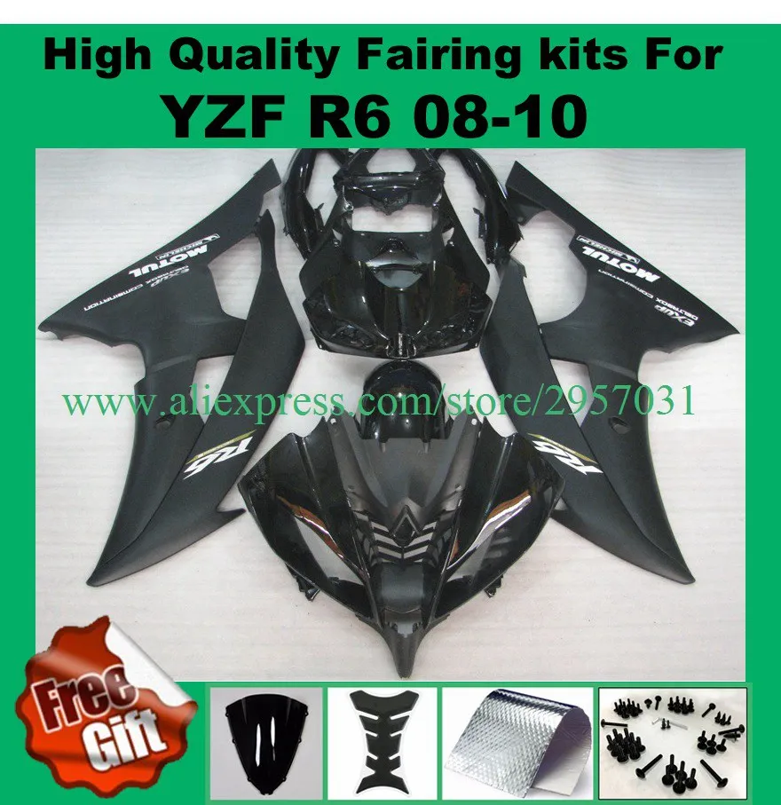 

Injection Fairings+9 gifts Matt Black For Yamaha YZF R6 08 09 10 11 12 13 14 15 YZF-R6 2008-2015 ABS Motorcycle Fairing Kit