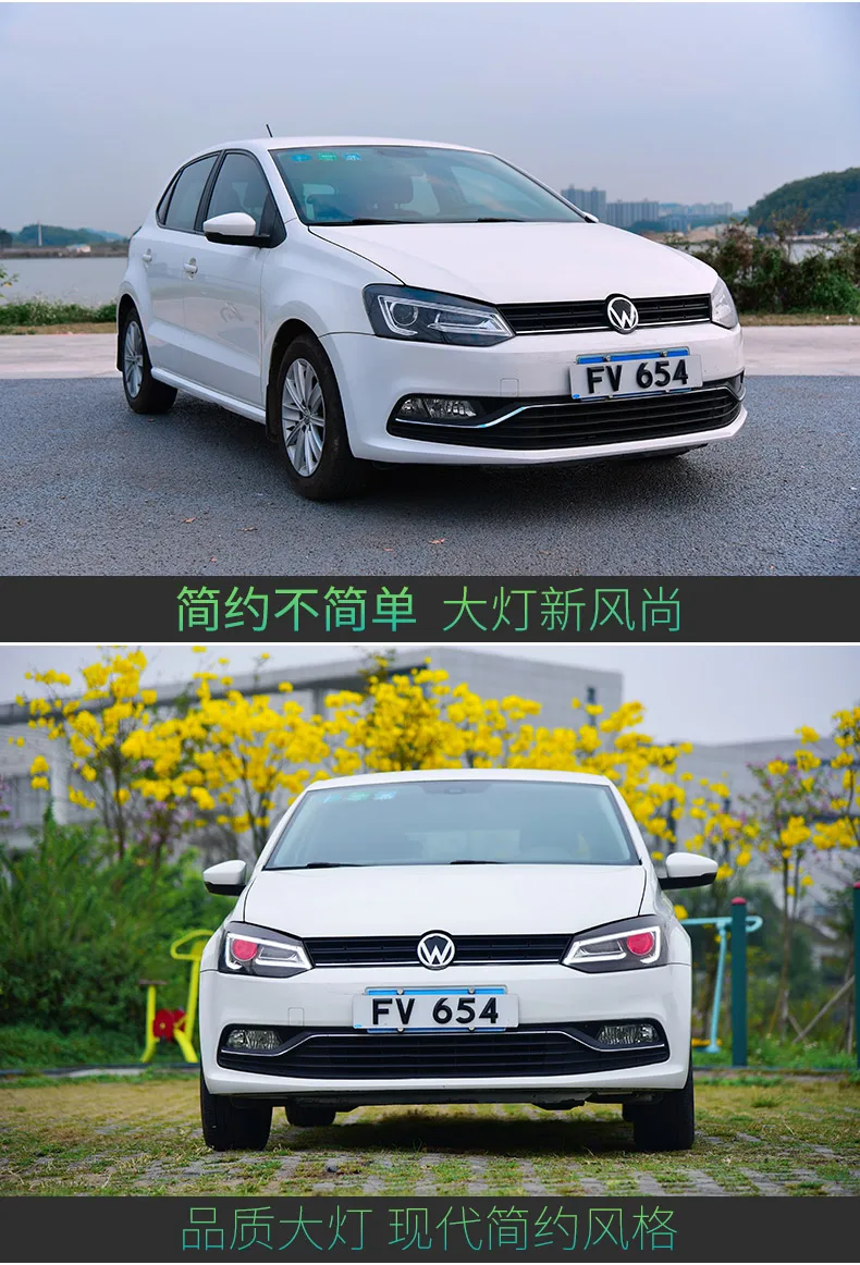 KOWELL автомобильный Стайлинг 2009- для VW Polo фары Polo светодиодный фонарь круизер drl Объектив двойной луч H7 HID Xenon