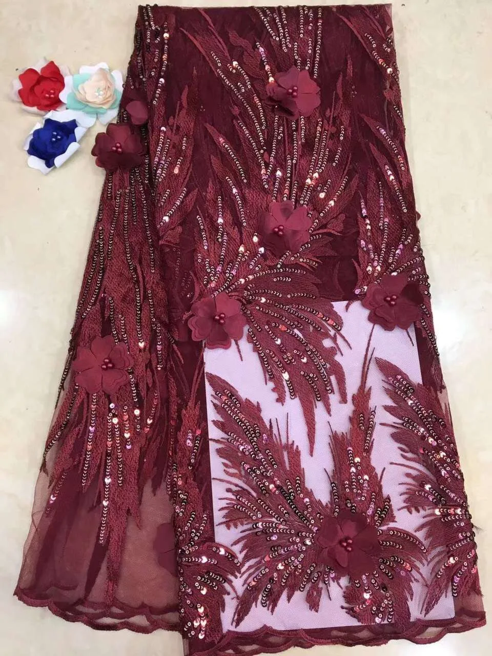 Зеленый Новый дизайн Африканский кружевной ткани Высокое качество французского