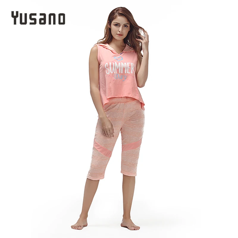 Женская пижама без рукавов розовая зеленая с надписью|pijama unicorn|casual pajamassleepwear pink |