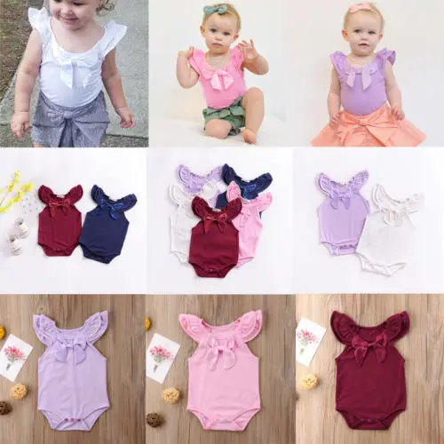 Летний комбинезон без рукавов для маленьких девочек одежда с бантом рукавами