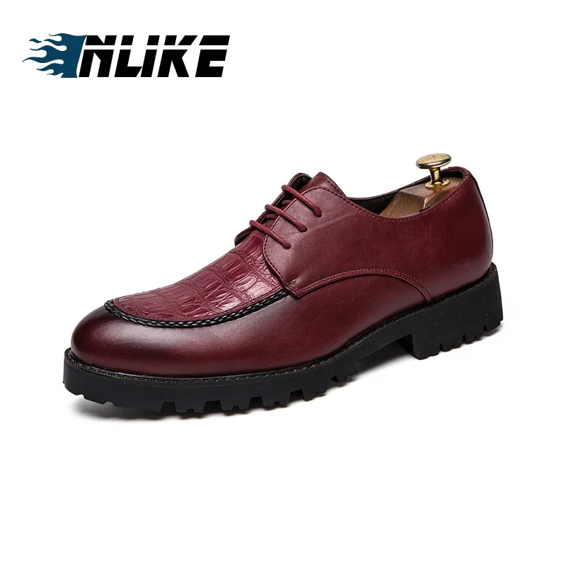 

INLIKE Formal Shoes Men Pointed Toe Men Brogue Dress Shoes Leather Men Oxford Formal Shoes For Men Fashion Dress Footwear