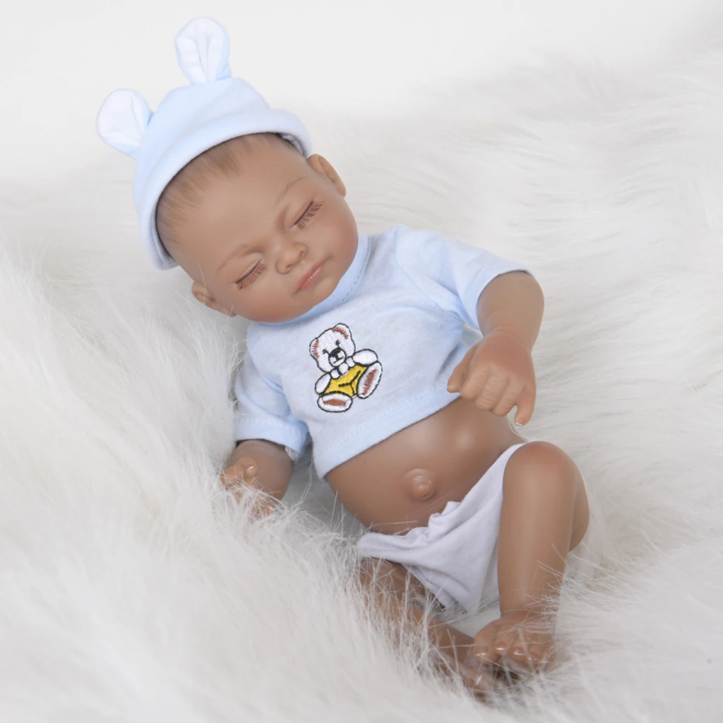 

Handmade Reborn Kits - Real Touch Full Vinyl 11inch Reborn Infant Baby Doll Boy Mold - African American Newborn Baby Doll