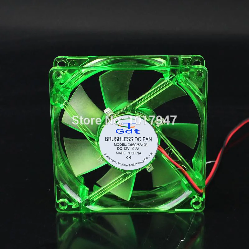200 шт. в партии Gdstime зеленый LED PC чехол для компьютера DC 12V Бесщеточный Охлаждающий