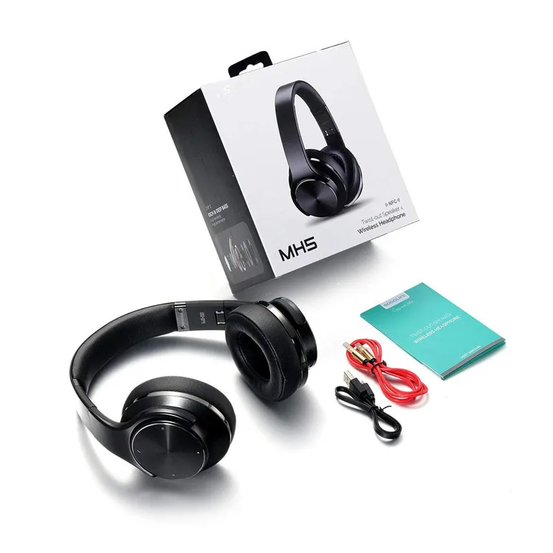 2-в-1 Bluetooth наушники с Динамик, Беспроводной складные наушники стерео Bluetooth гарнитуры Поддержка проводном режиме FM и TF карты
