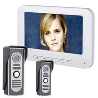 7 inch tft video door phone doorbell intercom kit 2 camera 1 monitor night vision with hd 700tvl camera