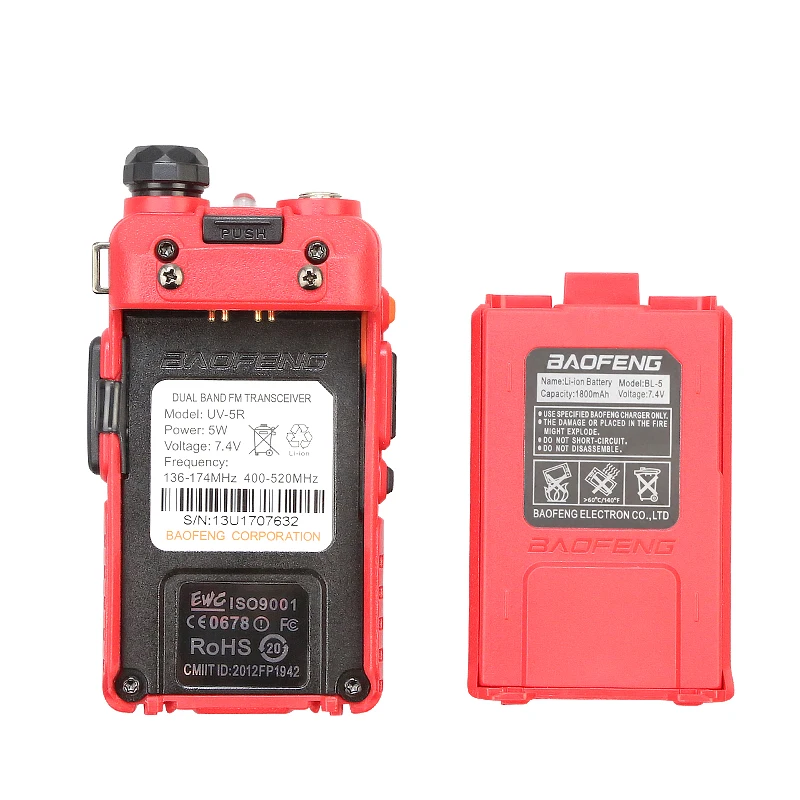 10 шт. Baofeng UV 5R красный радиолюбителей УФ Dual Band рация UV5R 128CH UHF/УКВ FM CB трансивер +
