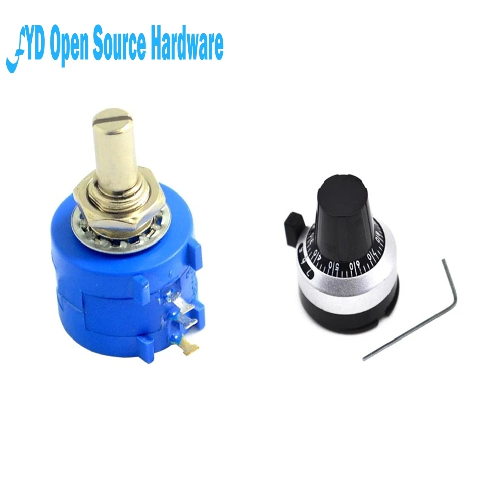 

1set 3590s precision multi- turn potentiometer 1K + knob scale knob with locking