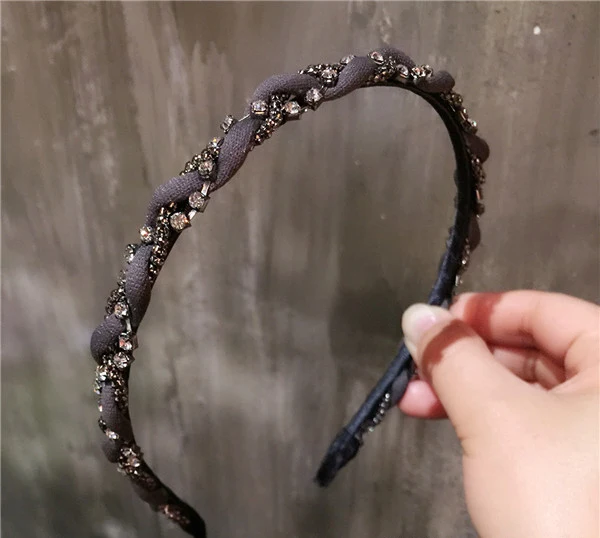 Модные простые блестящие шпагат стразы и сердечком повязка на голову для женщин