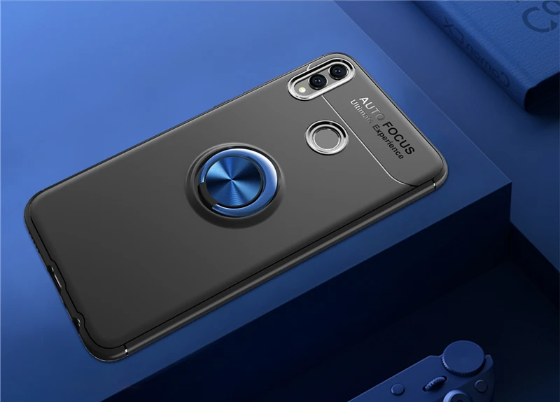 MAKAVO для huawei Honor 8X чехол Вращающийся палец кольцо держатель Матовая Мягкая силиконовая задняя крышка для Honor 8X чехол для телефона кожа