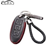 leather key case cover for nissan qashqai pulsar march 370z micra juke note tiida wingroad nv200 leaf cube 2018 x trail skyline