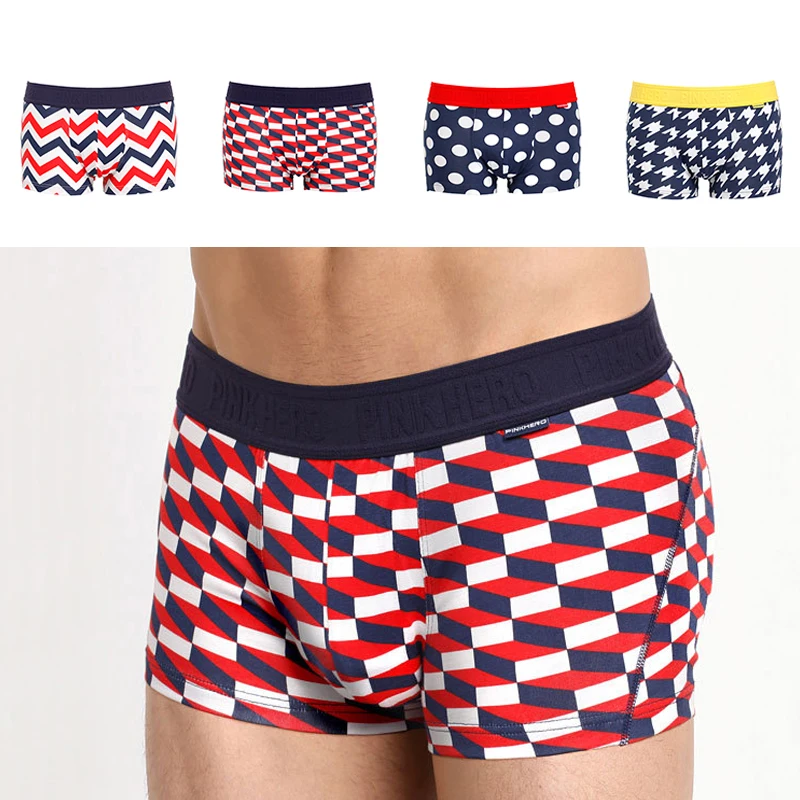 Новинка 2019 мужские трусы шорты с геометрическим рисунком нижнее белье в полоску
