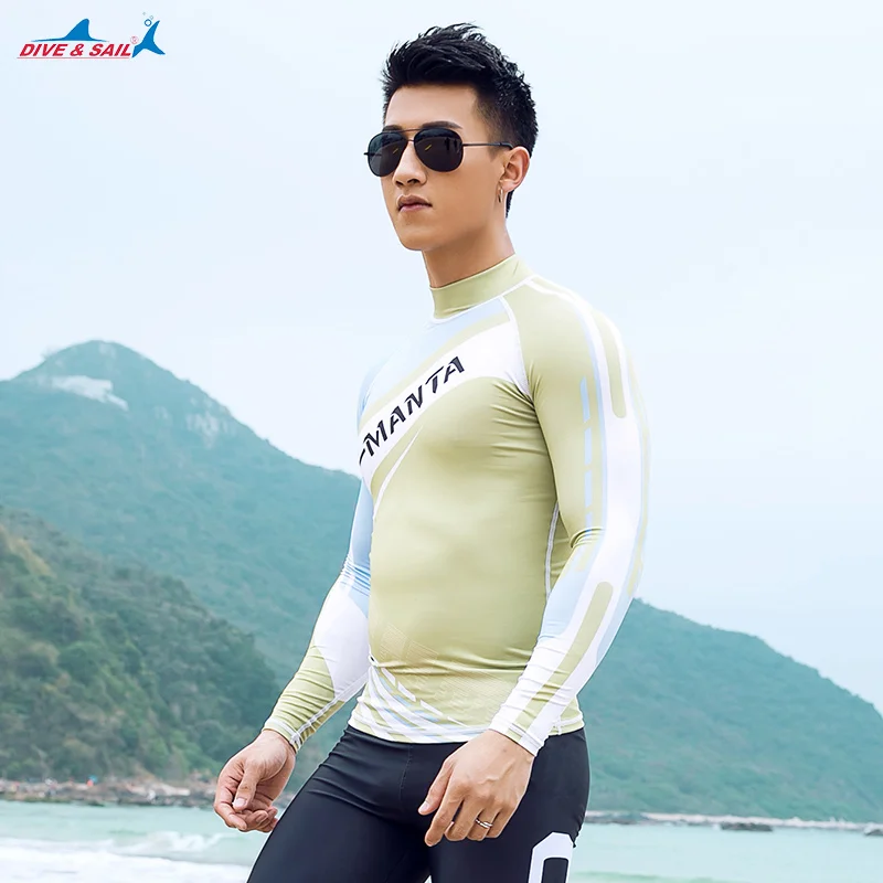 Мужская компрессионная рубашка для плавания с защитой от УФ-лучей | Спорт и