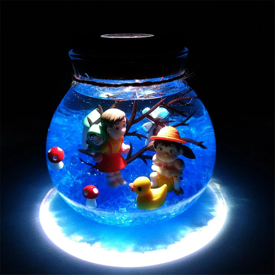 Thrisdar 3D Micro Landscape DIY Wish Bottle LED ночник морская мультяшная животная настольная лампа