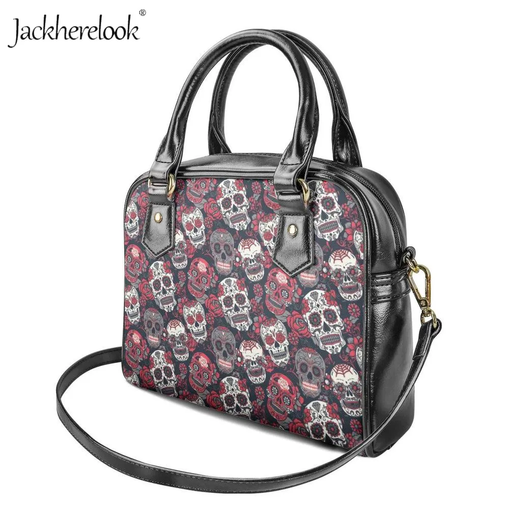 Jackherelook сахарный череп девочка Скелет цветочный принт сумочка женская сумка на