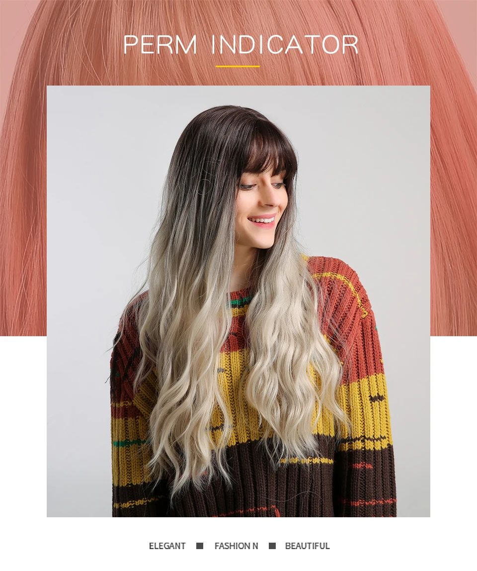 Inhair Cube женский парик темно-коричневый корень Омбре Красный Длинные волнистые термостойкие синтетические волосы парики для женщин использование и косплей бесплатные подарки