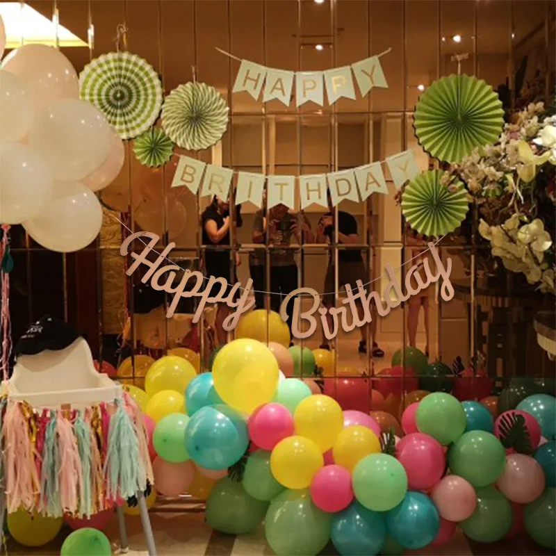 OUDIROSE Happy Birthday Balloons Rose Gold Foil Letter Party Decoration Wedding Festival Supplies | Дом и сад