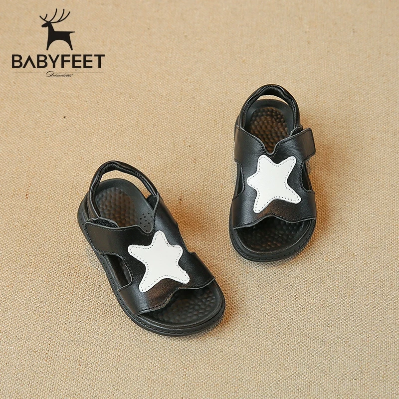 Babyfeet лето 2017 новые сандалии способа прибытия мальчики из натуральной кожи мягкой