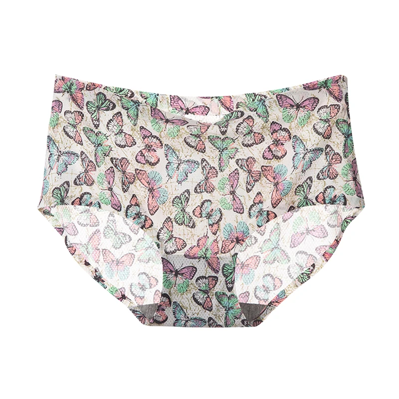 Короткие трусы трусики для женщин женские принт тонкие шелковые нижнее бельё