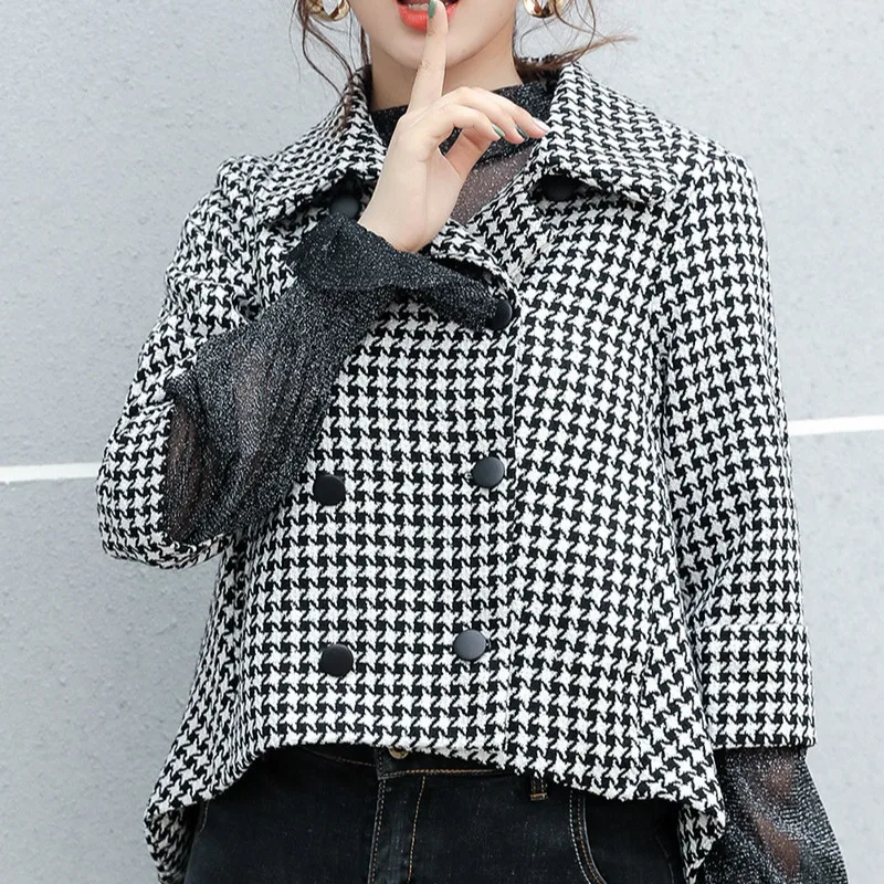 Мода 2018 Осень Зима Женское пальто черное с длинным рукавом отложной воротник