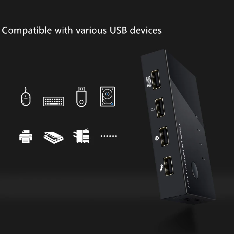 Usb хаб разъемов для принтера USB клавиатура и мышь Обмен переключатель 2 порта 4 er KVM