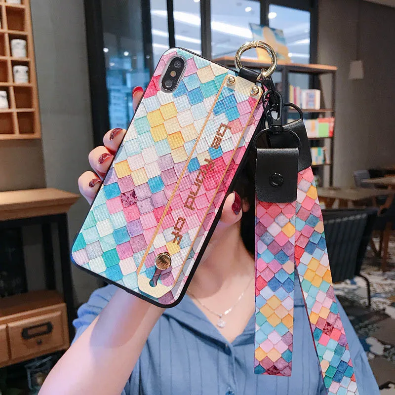 Синий Чехол для телефона huawei Honor 20 Pro 10 Lite P30 P20 Pro mate 20 Pro Nova 2s 3 3i 3E 4 4e чехол на запястье с Lanya - Цвет: Синий
