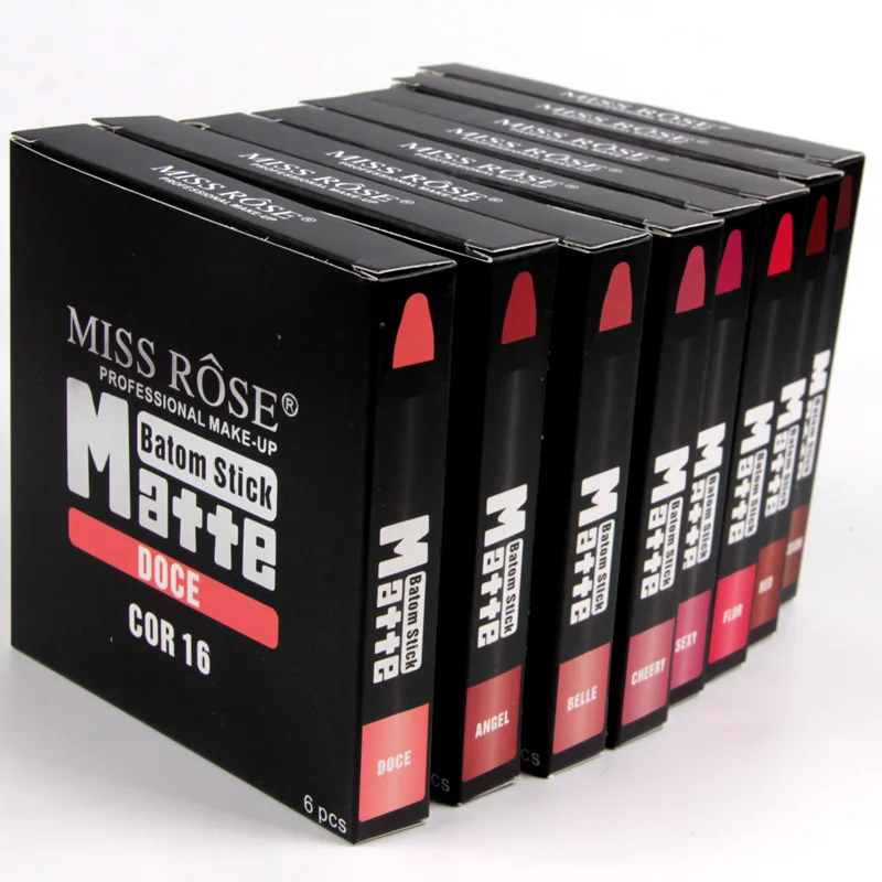 Матовая губная помада Miss Rose для макияжа водостойкая стойкая бархатная нюдовая