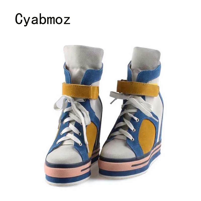 Женская обувь Cyabmoz разноцветные туфли на платформе и высоком каблуке
