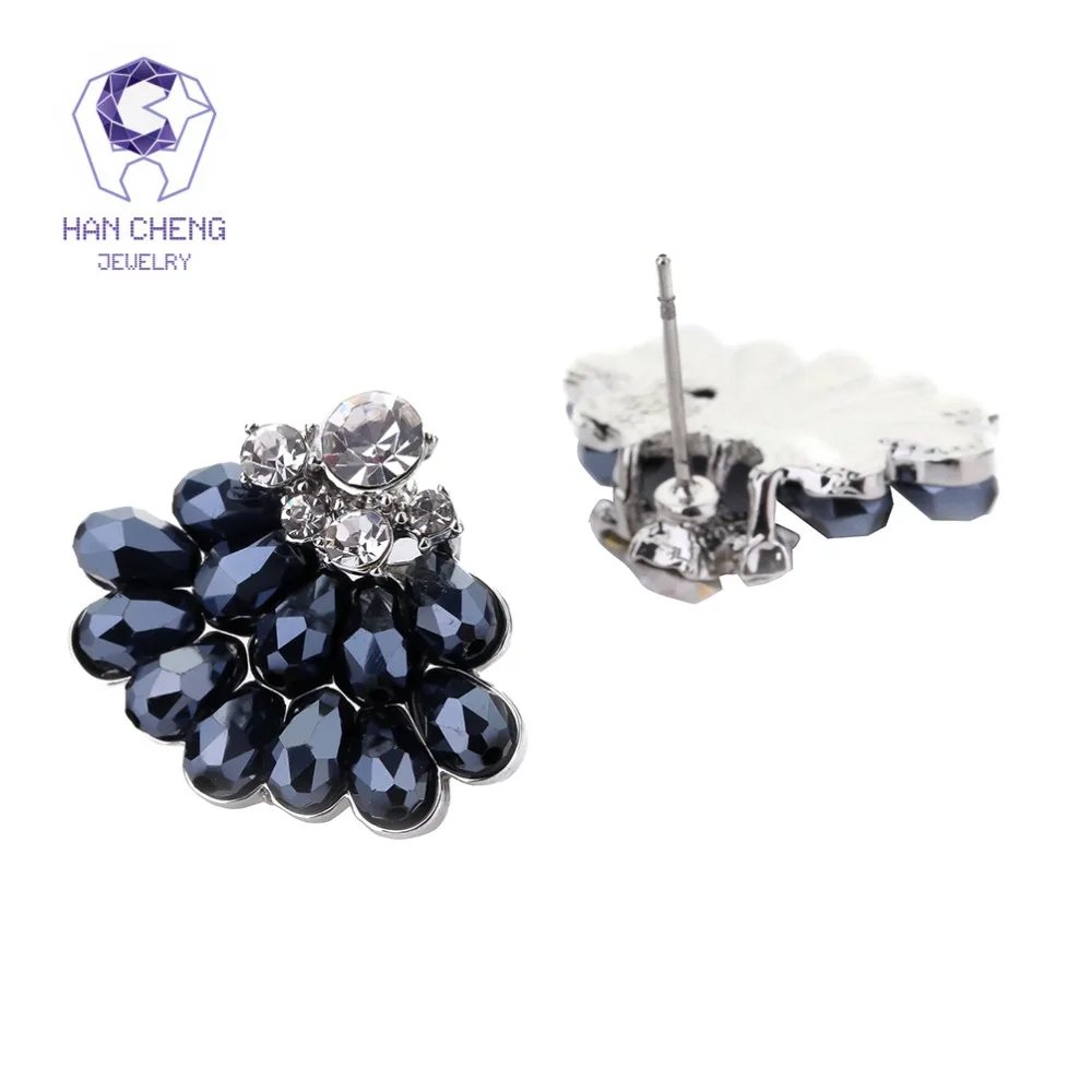 HanCheng новые модные эффектные веерообразные серьги гвоздики с драгоценными