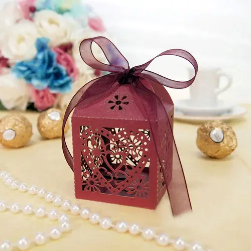 10 шт. любящее сердце лазерная резка конфеты подарок Коробки Свадебная вечеринка