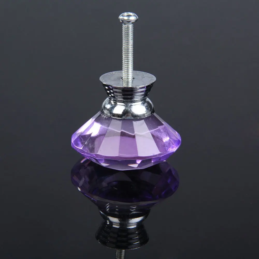 KSOL 10 шт Алмазная форма хрустального стекла выдвижная ручка ящика