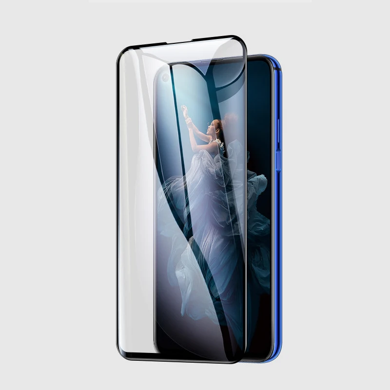 Стекло для huawei Honor 20 Pro, закаленное стекло, полное покрытие, Ультра тонкое анти-взрывное Защитное стекло для экрана huawei nova 5t - Цвет: Черный