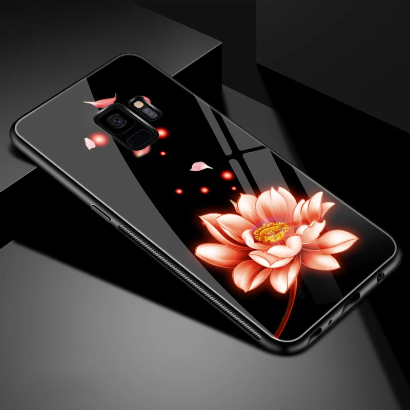 Для Samsung Galaxy S 9 плюс крышка Роскошные закаленное Стекло ТПУ мягкий силиконовый бампер для Samsung Galaxy S 9 плюс Чехол 3D