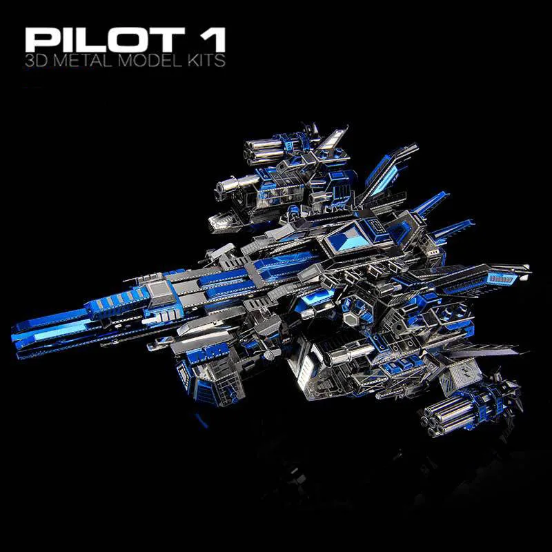 Pilot One Стереоскопический 3D DIY Matel Sci-Fi Истребитель модель Jiasaw сборные игрушки модель самолета вентиляторы коллекция интеллект игрушки для детей - Цвет: Pilot One