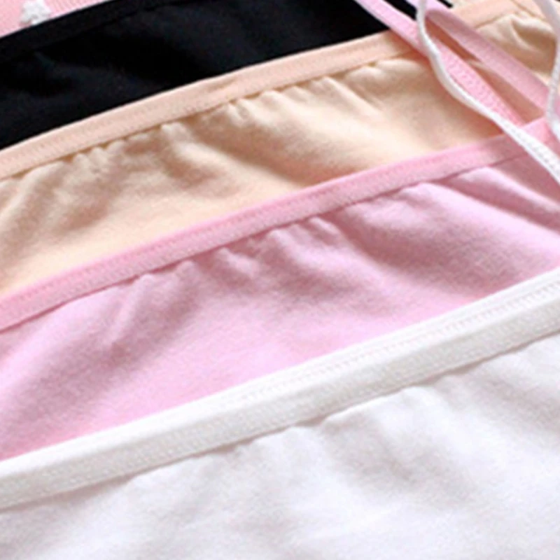 

Young Girl Cotton Training Bra Puberty Teenage Underwear Unpadded Solid Bralette gai