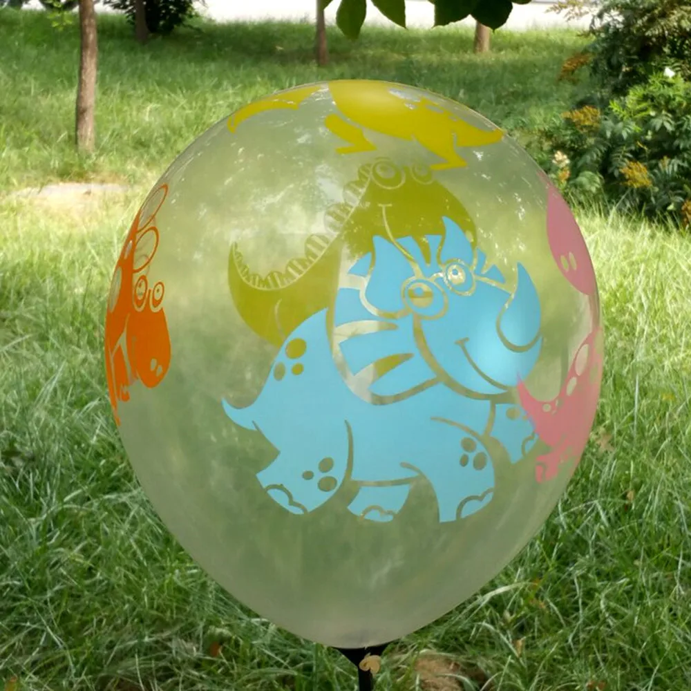 

Transparent Dinosaur Latex Balloons Colorful Printing Ballon Children Birthday Decorations Wedding Baby Shower Party Supplies