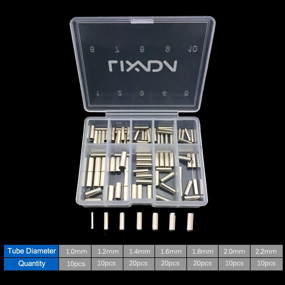 Lixada 100 шт./лот медные обжимные муфты трубный соединитель для лески смешанный