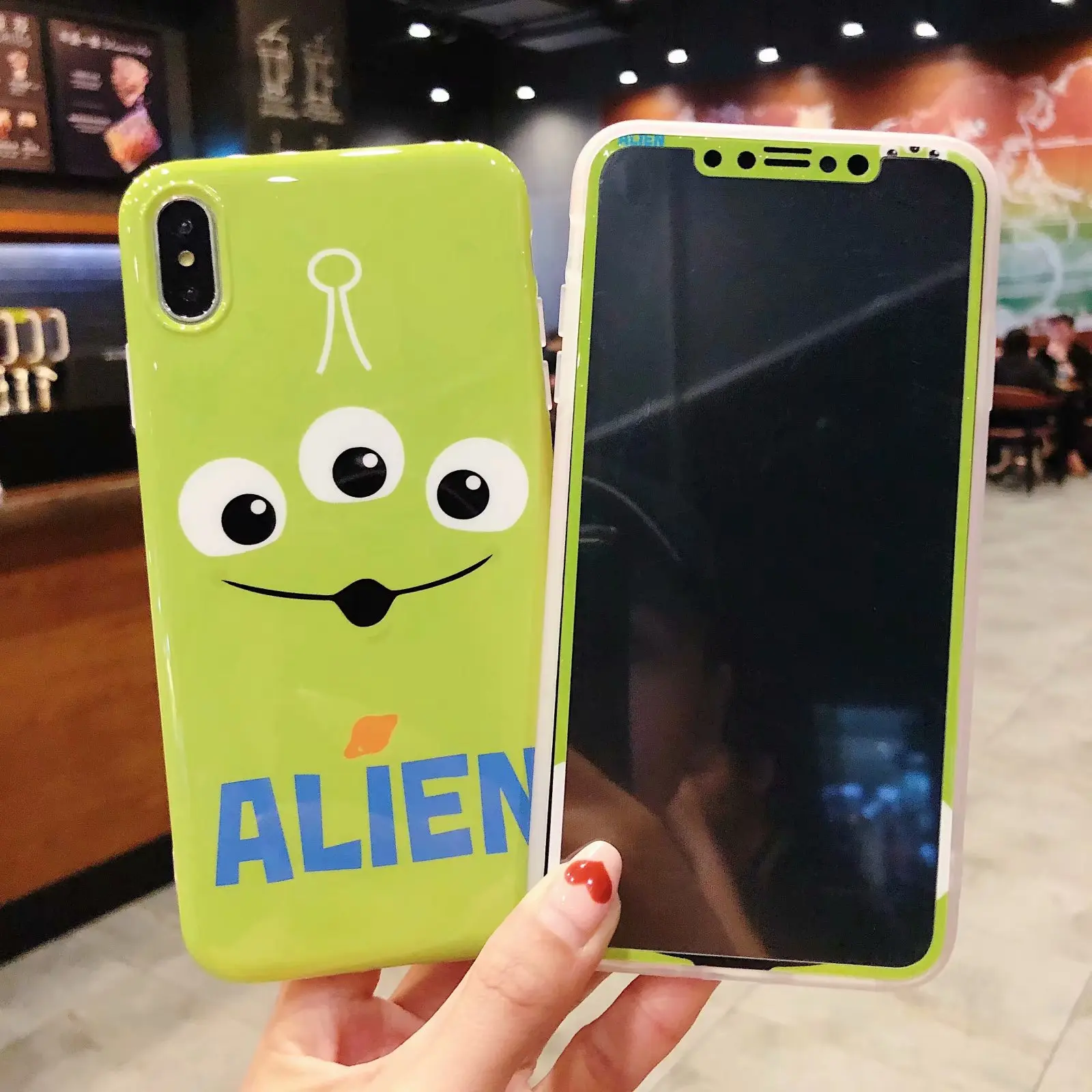 Милый монокулярный чехол для телефона iPhone XS Max + пленка экрана из закаленного