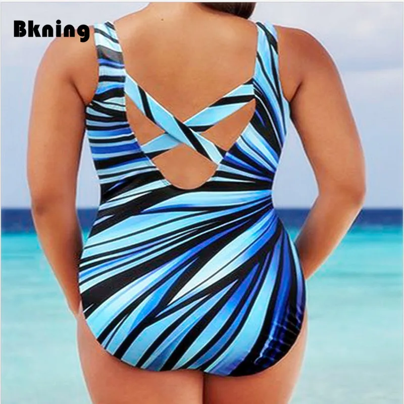 5XL купальный костюм размера плюс, цельные костюмы, бандо, одежда для плавания, женские купальные костюмы,, полосатый неоновый цвет, для плавания в винтажном стиле, большой размер 4XL