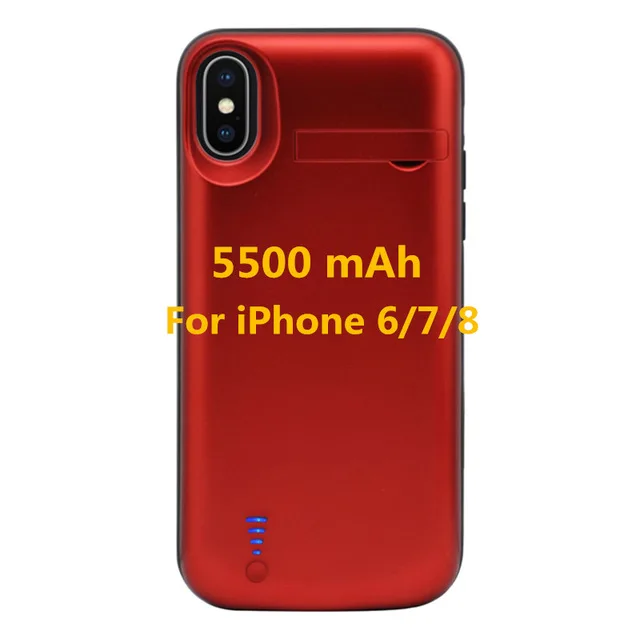 Red For 6 7 8 Для iPhone X/iPhone Xs Портативный Батарея Зарядное устройство чехол для iPhone 6 Plus/6s/iPhone 7 Plus/8 резервного копирования Мощность Bank пакет для iPhone 6s/7/8 Plus Батарея чехол - Цвет: Red For 6 7 8