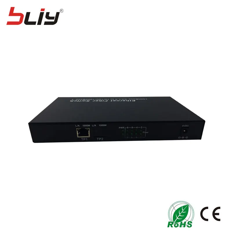 Шэньчжэнь завод 8 100 Мбит/с оптический порт 2 10/100/1000 м RJ45 порт SC 20 км Быстрый оптоволоконный коммутатор питания через Ethernet сетевой гигабитный коммутатор rj45