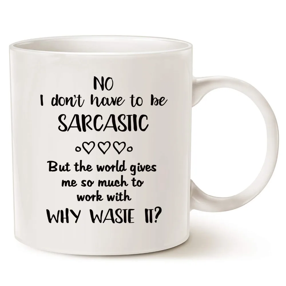 

Funny Coffee Mug Christmas Gifts, Hilarious Why Waste Sarcastic Opportunity Best Home and Office Gifts for Friend Porcelain Cup