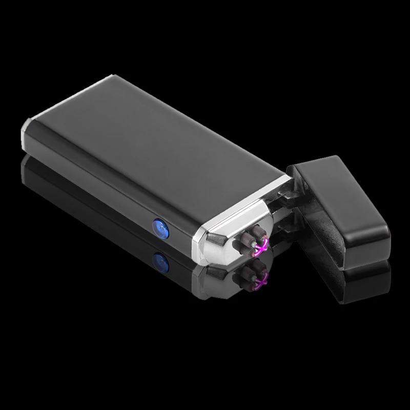 Новая USB электрическая двойная дуговая зажигалка, перезаряжаемый ветрозащитный фонарь, зажигалка для сигарет, двойная импульсная перекрестная зажигалка, плазменная