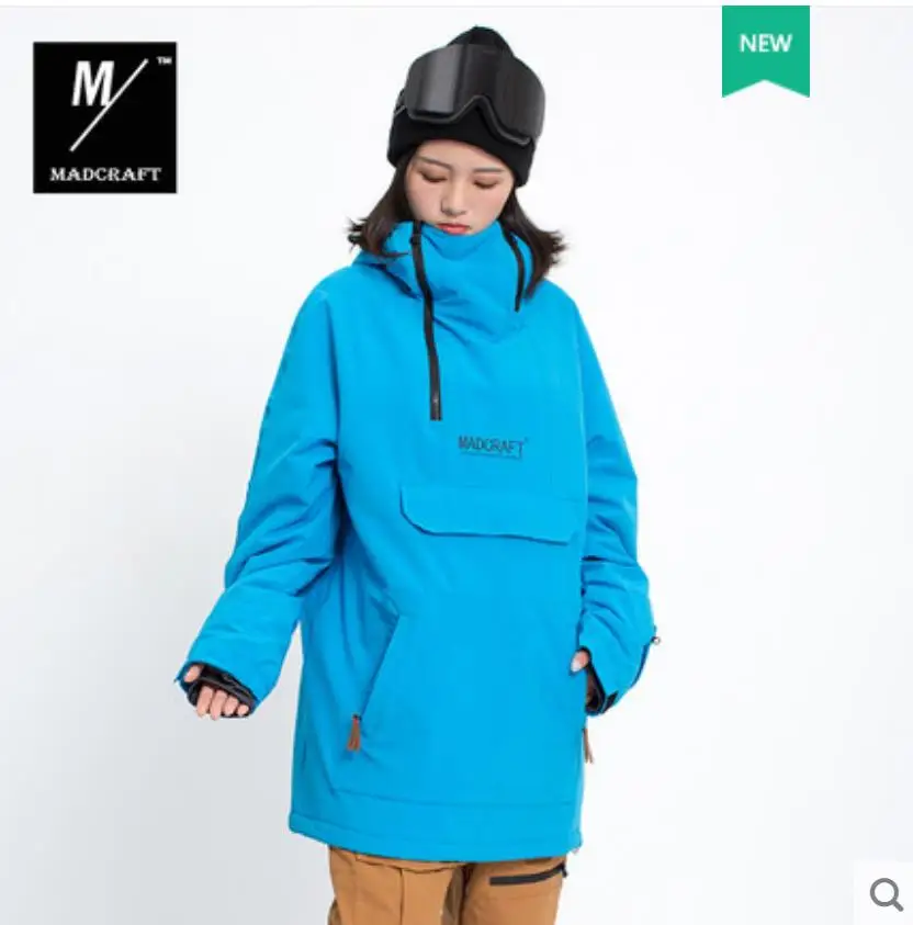 BLUE JKT Пуловер Лыжная куртка мужская зимняя теплая и ветрозащитная водонепроницаемая одежда для сноуборда лыжное снаряжение черный комбинезон зимние куртки-30 - Цвет: BLUE JKT