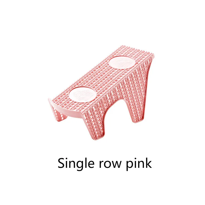 Single row pink 1 шт. домашняя Комплексная полка для обуви, полка для обуви, двойная полка для обуви из искусственного ротанга, стойка для хранения обуви AP11301811 - Цвет: Single row pink